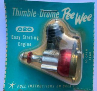 Vintage Cox Thimble Drome Pee Wee 0.  20 Model Airplane Engine