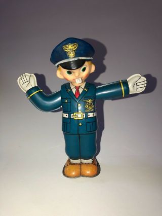 Vintage Japan 6 Inch Tin Wind Up Traffic Control Policeman