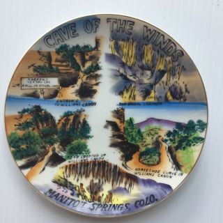 Vintage Cave Of The Winds Manitou Springs Colorado Travel Souvenir Plate 6”