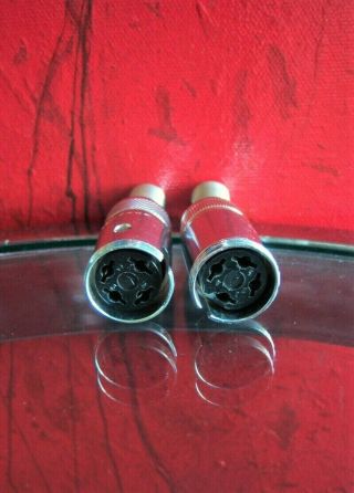 Two Vintage 4 Pin Female Amphenol Microphone Cable Connectors Shure 545 545s 3