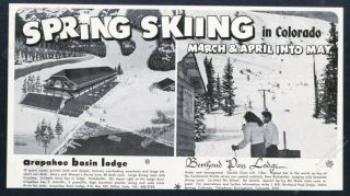 1962 A - Basin Arapahoe Basin Berthoud Pass Ski Area Lodge Photo Colorado Print Ad
