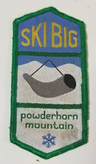Vintage Powderhorn Mountain Ski Resort Embroidered Souvenir Patch Michigan