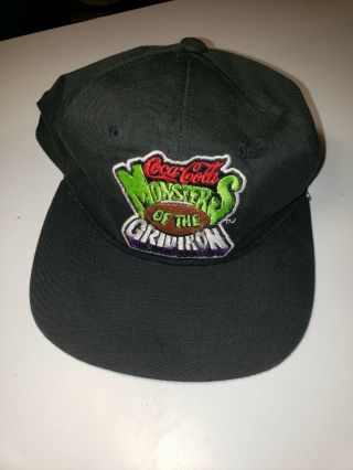 Vintage 90s Coca Cola Monsters Of The Gridiron Starter Black Snapback Hat