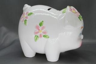 Vintage 1985 Lefton Floral Piggy Bank Made in Japan 05205 2