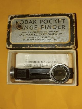 Vintage Art Deco Kodak Pocket Rangefinder & Box W/ Instruction