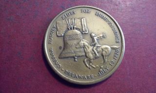 Delaware Souvenir Caesar Rodney Rides For Independence 1976 Bicentennial Coin