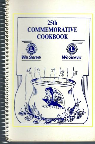 Wind Lake Wi 1991 Lions Club 25th Commenorative Cook Book Local Ads Wisconsin