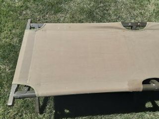 3 Vintage Military Green Canvas Cot Wood and Metal Frame,  All 3