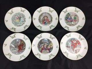 6 Vintage Royal Doulton Christmas Plates Series 1977 - 1982