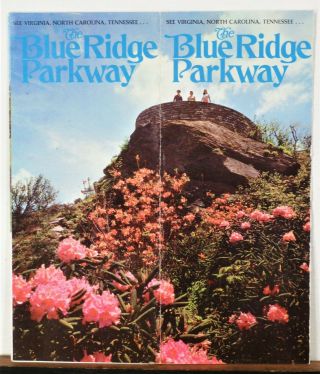 1976 Blue Ridge Parkway North Carolina Virginia Vintage Travel Brochure Map B