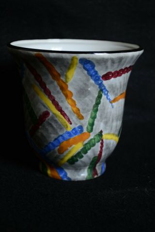 Vtg Eva Zeisel Gobelin Line Art Deco Hand Painted Vase For Schramberg Germany