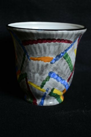 VTG Eva Zeisel Gobelin Line Art Deco Hand Painted Vase for Schramberg Germany 2