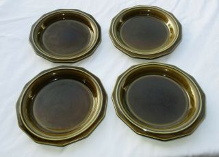 Set Of 4 Vintage Pfaltzgraff Green Heritage Stoneware Dessert Bread Plate 6 3/4 "