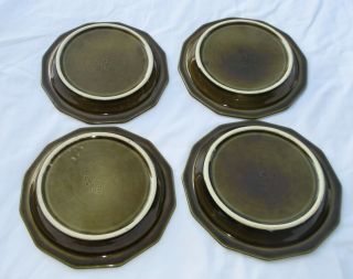 Set of 4 Vintage Pfaltzgraff Green Heritage Stoneware Dessert Bread Plate 6 3/4 