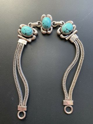 Vintage Native American Navajo Sterling Silver Turquoise Bracelet