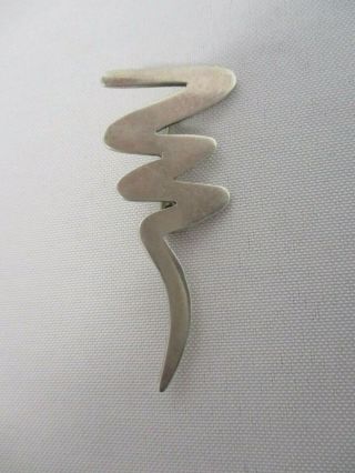 Vintage Mexico Sterling Silver Zigzag Modernist Brooch Pin 2 3/8 "