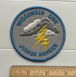 Wisconsin Dnr Junior Ranger Thunderclouds Lightning Round Embroidered Patch