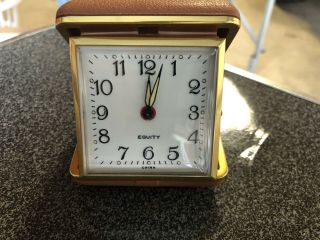 Equity Wind Up Folding Travel Alarm Clock - Vintage Great Shape.
