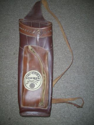 Vintage Fred Bear Archery Arrow Quiver Large Leather Coolest One I 