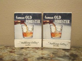 (2) Vintage Old Forester Bourbon Whiskey Poker Matchbooks -