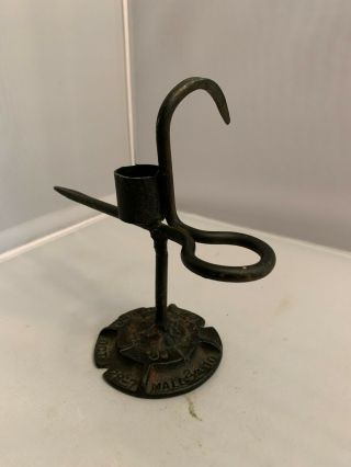 Vintage Miners 6 1/2 " Candlestick Candle Holder - Mounted On A Stand