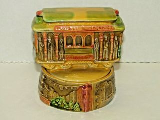 Vintage San Francisco Ceramic Trolley Music Box I Left My Heart In Sanfrancisco