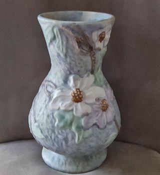 Vintage Weller Pottery Silvertone Vase