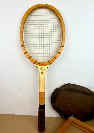 Vintage Wooden Tennis Racket The Jack Kramer Autograph Speed Flex With Covers