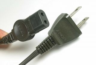 Sony Vm0202,  2 Pin Ac Power Cord,  6 Ft.  Vintage Hirakawa,  Japan