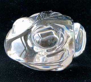 Vtg Signed Steuben Crystal Art Glass Frog Toad Paperweight