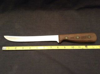 Vintage Chicago Cutlery 66s 8 " Carving Slicing Knife Wood Handle Full Tang