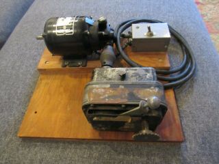 Bodine Electric Gear Speed Reduction Motor Nsi - 12r - Coupled To Vintage Motor