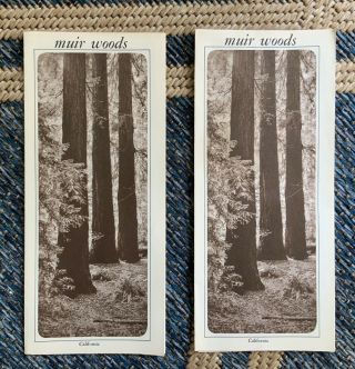 (2) Vintage 1967 Muir Woods National Monument California Travel Brochure/map/info