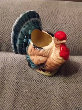 Vintage Thanksgiving Turkey Ceramic Planter Made In Japan