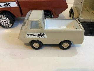 Vintage Tonka Stables Pickup Truck and Horse Trailer with One Horse Small Truck 3