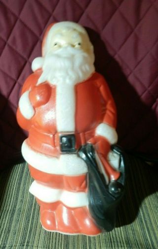 Vintage Empire Blow Mold Lighted Santa 14” Tall Dated 1968 Euc W/cord