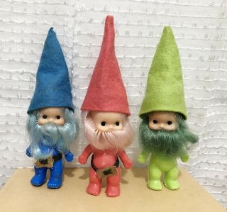 Vintage Munecas Famosa Made in Spain Plastic Seven Dwarfs ? Elf Gnome Dolls (D1) 3