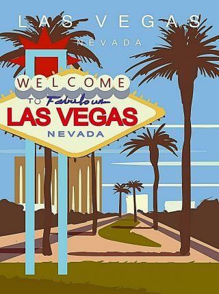 Las Vegas Nevada The Strip United States Retro Travel Art Poster Print