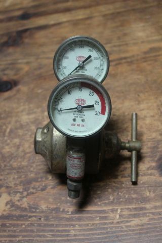 Vintage Airco Gauges Stacked Acetylene Regulator,  841 Series Glass Fronts