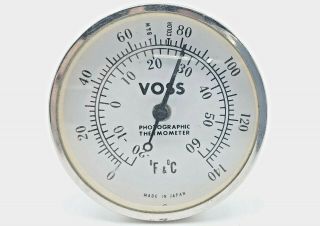 Vintage Voss Stainless Steel Photographic / Darkroom Thermometer - Made In Japan