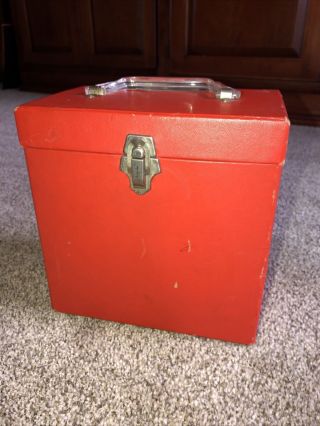 Vintage Red Platter - Pak 45 Rpm 7 " Record Storage Carry Case W/index Dividers