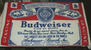 Vintage : Budweiser " Bottle Label " Beach Towel @ Anheuser Busch Beer