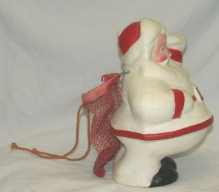 Antique Pressed Cardboard Santa Candy Container Vintage Christmas Ornament 1950s 2