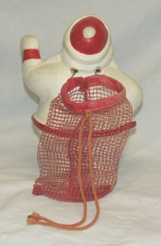 Antique Pressed Cardboard Santa Candy Container Vintage Christmas Ornament 1950s 3