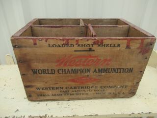 Vintage Western Expert Shotgun Shell Advertising Wooden Wood Ammo Crate Box