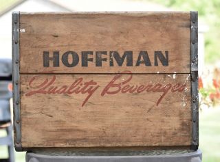 Vintage Hoffman Beverage Co.  Beer Crate Wood Box " Quality Beverages " Newark,  Nj