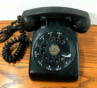 Vintage 1956 Western Electric 500 Bell System Black Rotary Phone Telephone (3)