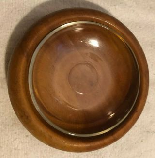 Vintage Souvenir Wooden Bowl with Glass Insert Crater Lake National Park Ore 2