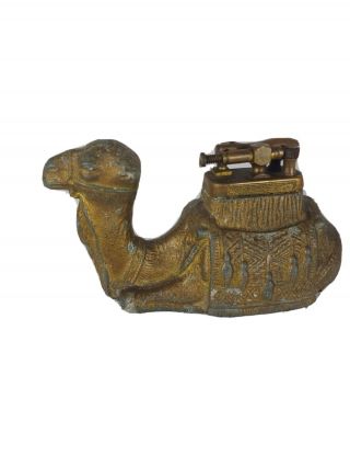 Vintage Lift Arm Antique Metal Camel Table Cigarette Lighter