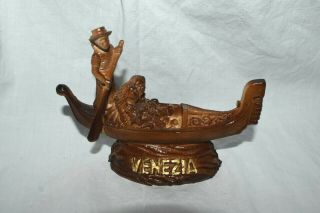 Estate Souvenir From Venezia Italy,  Resin,  Couple On A Ride In A Gondola,  Look